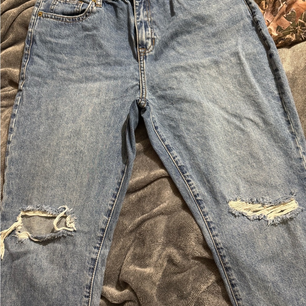 Distressed Rock n Roll  Blue Jeans